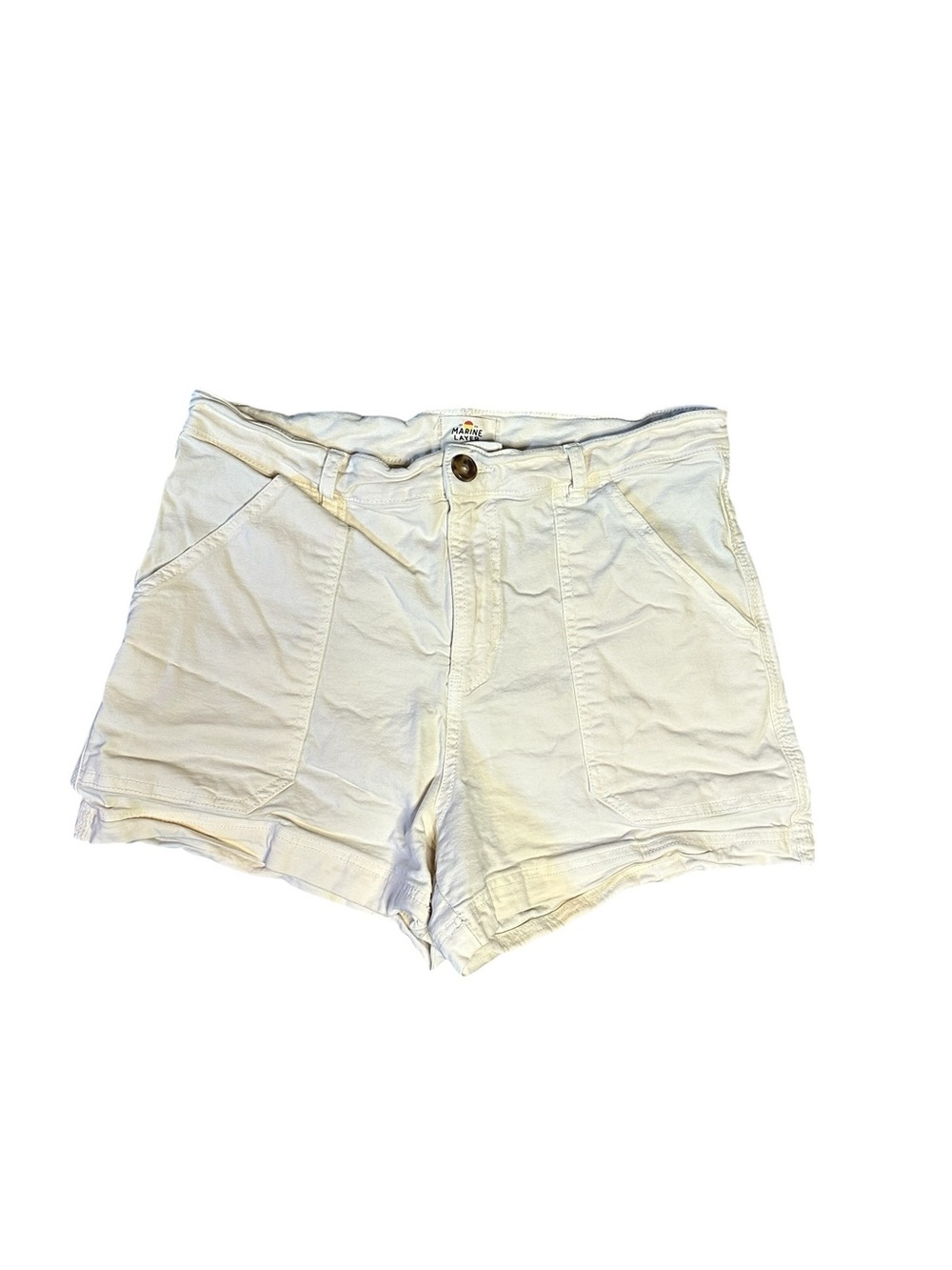 Marine Layer women's ivory cargo shorts in size 6